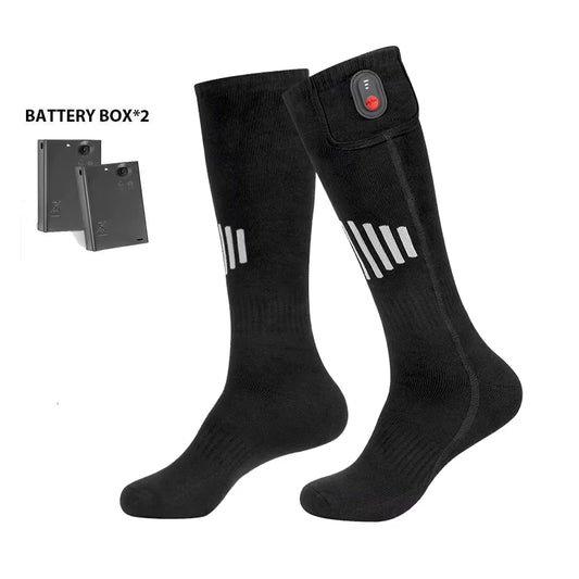 Winter Heated Socks Rechargeable Heating Socks with Battery Box Heated Socks Warmth Outdoor Heated Boots Snowmobile Ski Equipmen
