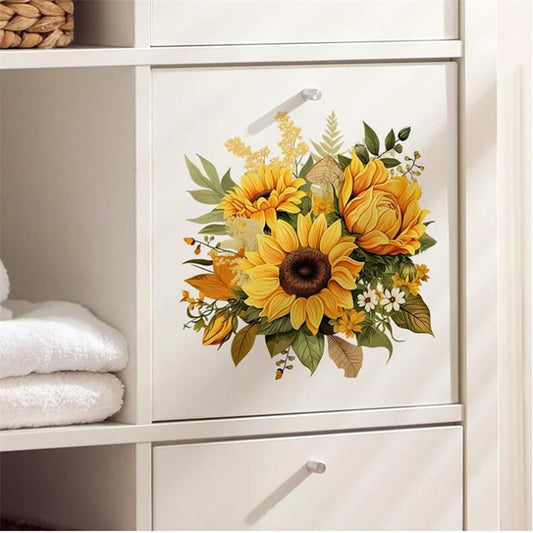 Sunflower Wall Stickers - Self-Adhesive Decals - Bedroom & Living Room