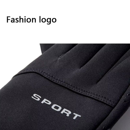 Winter Men'S Gloves Are Velvet-Lined, Warm, Non-Slip, and Have Two Fingers Exposed for Driving and Riding Motorcycles, Windproof and Waterproof Gloves