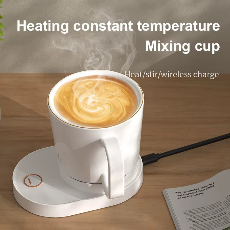 Electric Cup Heater Heating Constant Temperature Cup Mat 55° Stirring Cup Mug Blender Warmer Wireless Mobile Phone Charging