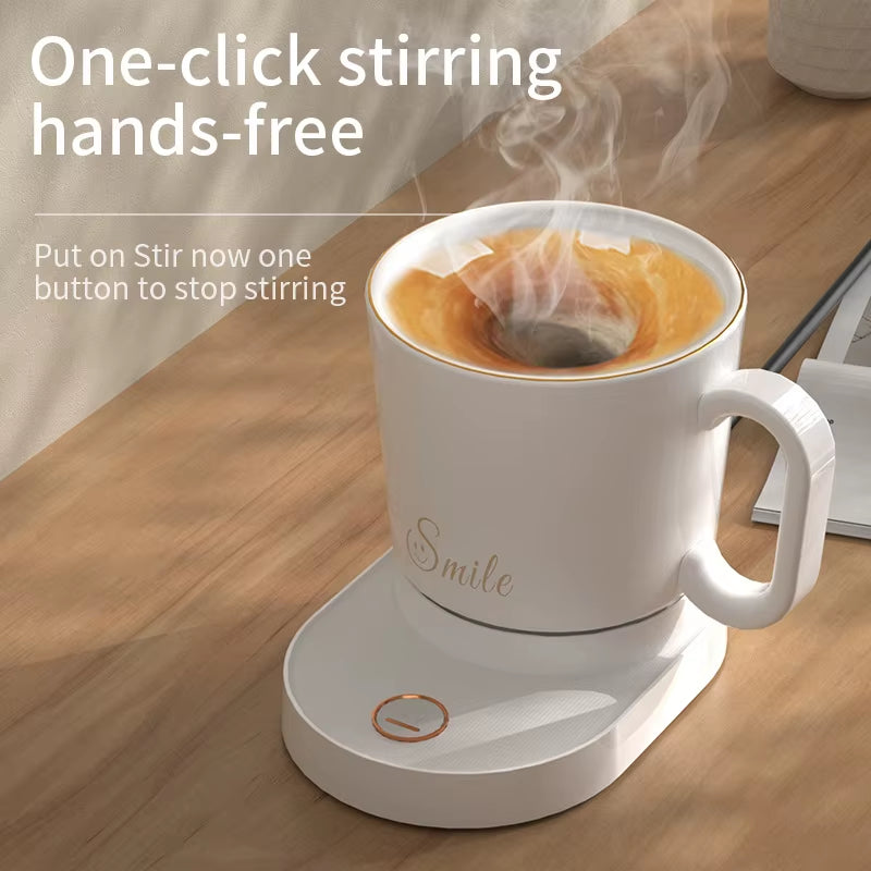 Electric Cup Heater Heating Constant Temperature Cup Mat 55° Stirring Cup Mug Blender Warmer Wireless Mobile Phone Charging