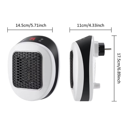 600W Home Electric Heater Winter Body Warmer Portable Wall Plug Space Heater with Remote Control Office Fast Heating Heater Mini