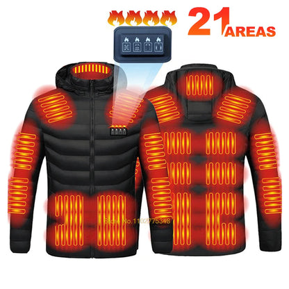 Heated Winter Jacket - 21 Heating Areas - Hiking Camping & Ski