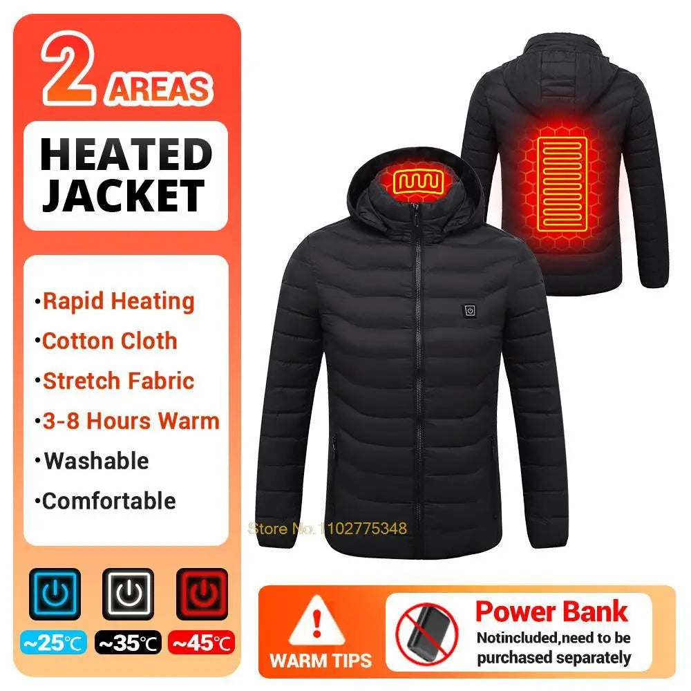 Heated Winter Jacket - 21 Heating Areas - Hiking Camping & Ski