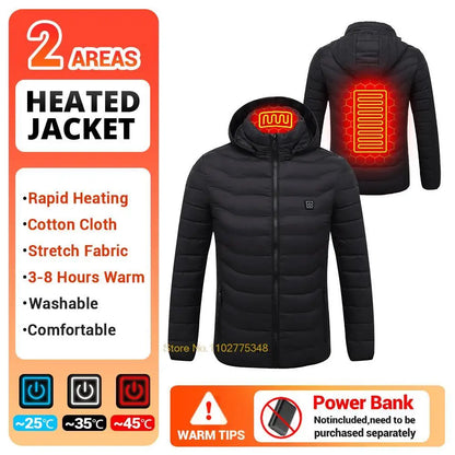 Heated Winter Jacket - 21 Heating Areas - Hiking Camping & Ski