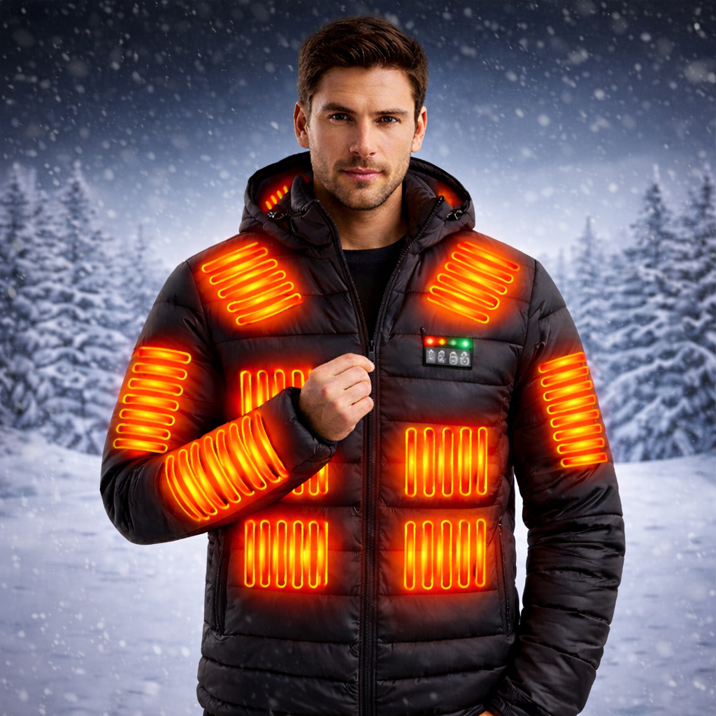 Heated Winter Jacket - 21 Heating Areas - Hiking Camping & Ski