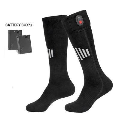 Winter Heated Socks Rechargeable Heating Socks with Battery Box Heated Socks Warmth Outdoor Heated Boots Snowmobile Ski Equipmen