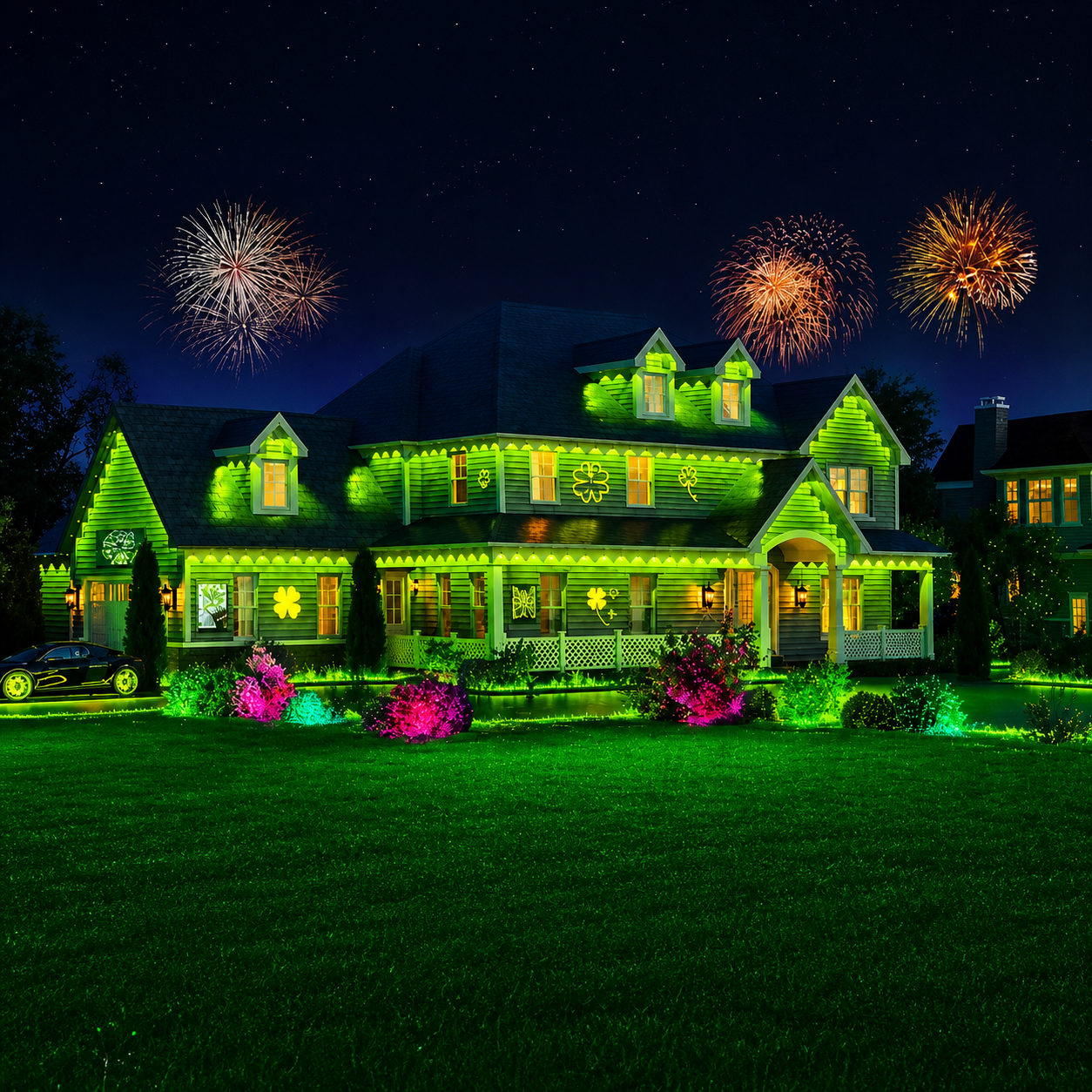 Permanent Outdoor LED Lights - 50-300FT Smart RGBIC - Eaves & Holiday