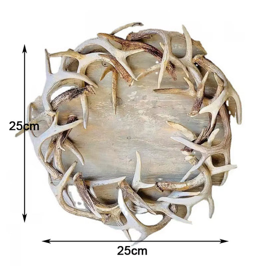 Christmas Rustic Farmhouse Antler Wreath outside Home Decoration Accssories Wall Hanging Ornament Deer Horn Statue Garland