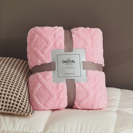 Velvet Throw Blanket - Flannel Plush - Thickened Sofa Throw