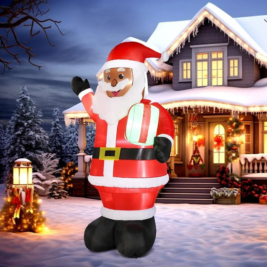 8FT Inflatable Santa Claus - Lighted with Built-In Blower - Christmas Yard Decor