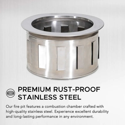 26-Inch Hexagonal Fire Pit - Smokeless Wood Burning - Cover & Poker