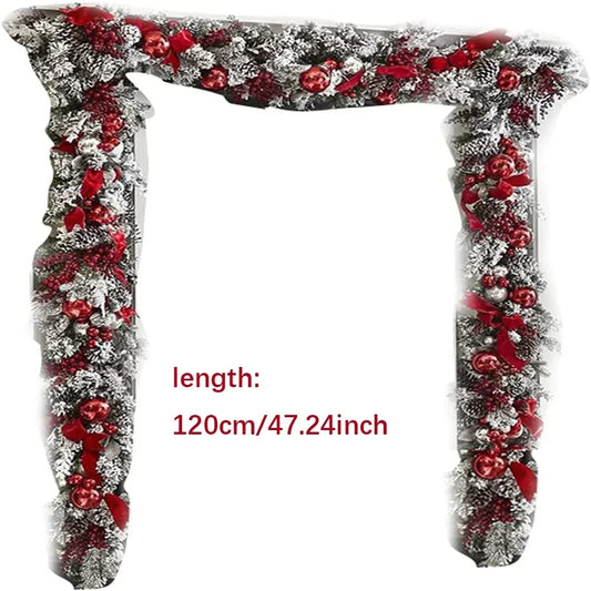 Christmas Wreath - Red Ball Ornaments - Front Door & Mantle Decor