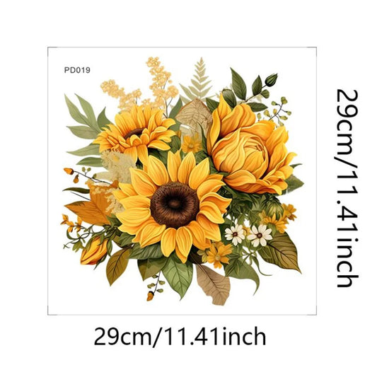 Sunflower Wall Stickers - Self-Adhesive Decals - Bedroom & Living Room