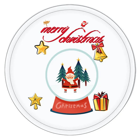 Christmas Tree Rug - Non-Slip Round Carpet - Snowflake Design