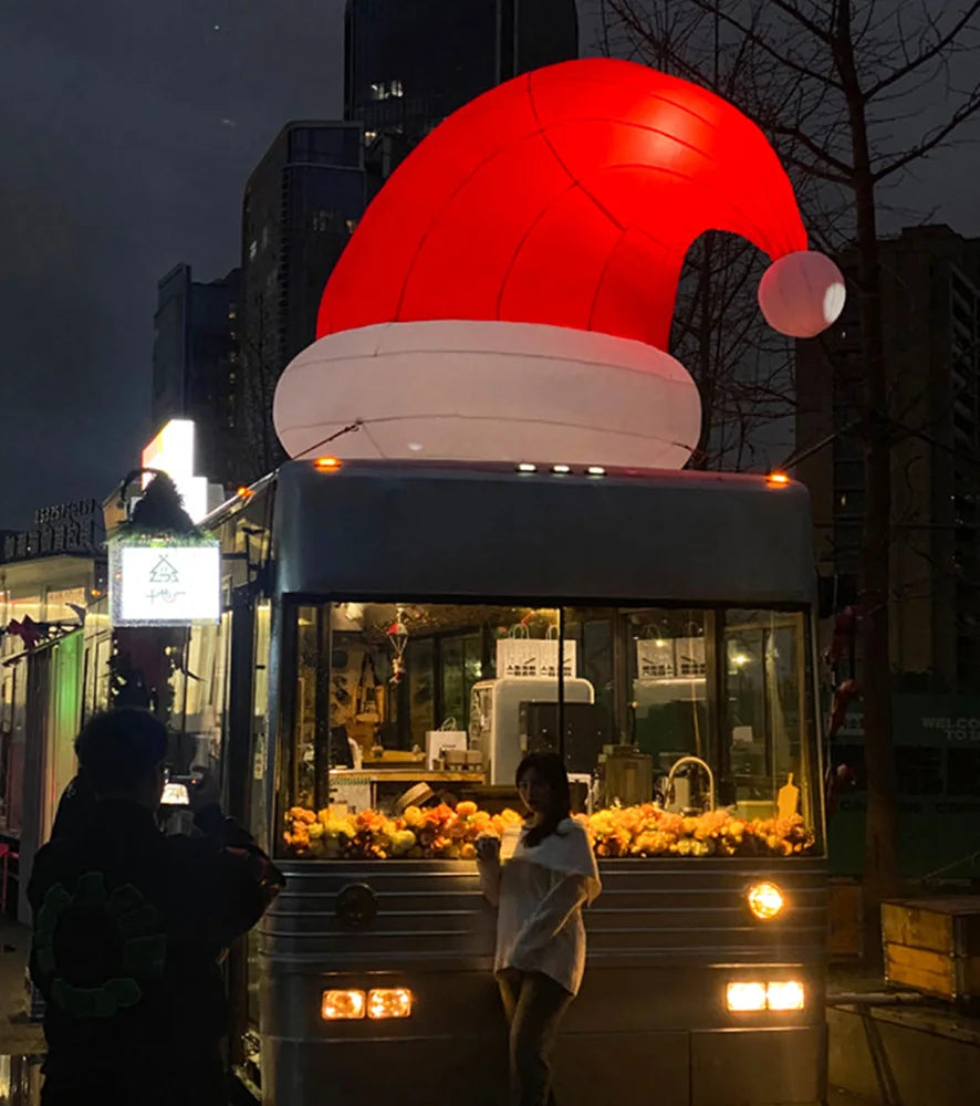 6.5FT Inflatable Christmas Hat - Lighted Arch - Commercial & Garden Decor
