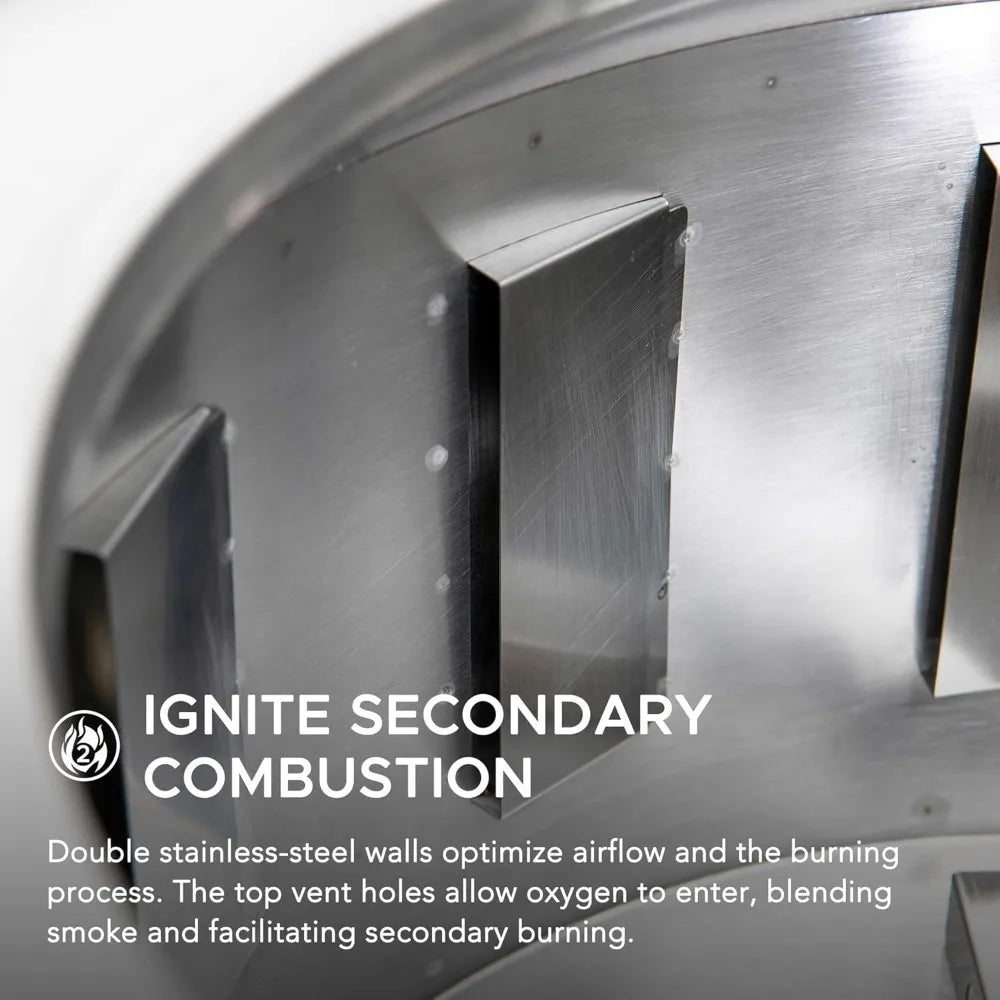 26-Inch Hexagonal Fire Pit - Smokeless Wood Burning - Cover & Poker