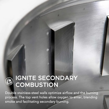 26-Inch Hexagonal Fire Pit - Smokeless Wood Burning - Cover & Poker