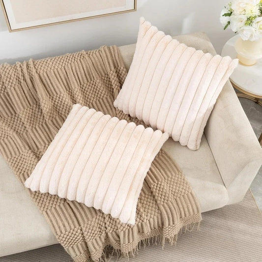 Striped Pillow Cover - 45x45cm Thick Cushion - Sofa Decor