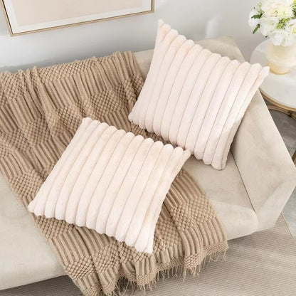 Big Thick Striped Super Soft Solid Color Pillow Cover 45X45Cm Sofa Decor Cushion Cover
