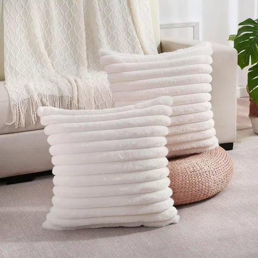 Big Thick Striped Super Soft Solid Color Pillow Cover 45X45Cm Sofa Decor Cushion Cover