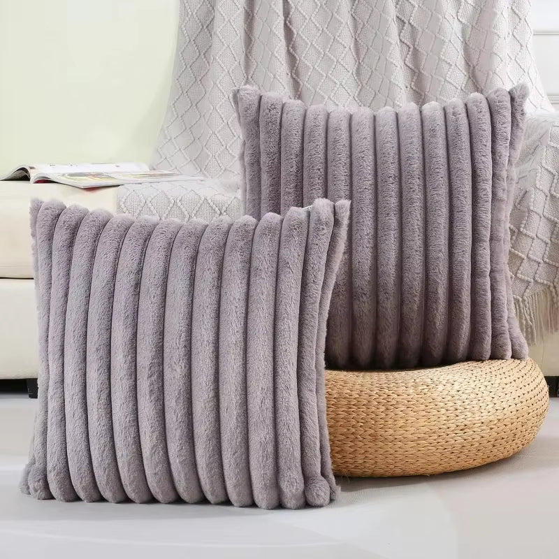 Big Thick Striped Super Soft Solid Color Pillow Cover 45X45Cm Sofa Decor Cushion Cover